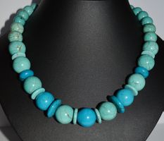SALE AUSVERKAUF KETTE HALSKETTE STEINKETTE TÜRKIS - HOWLITH