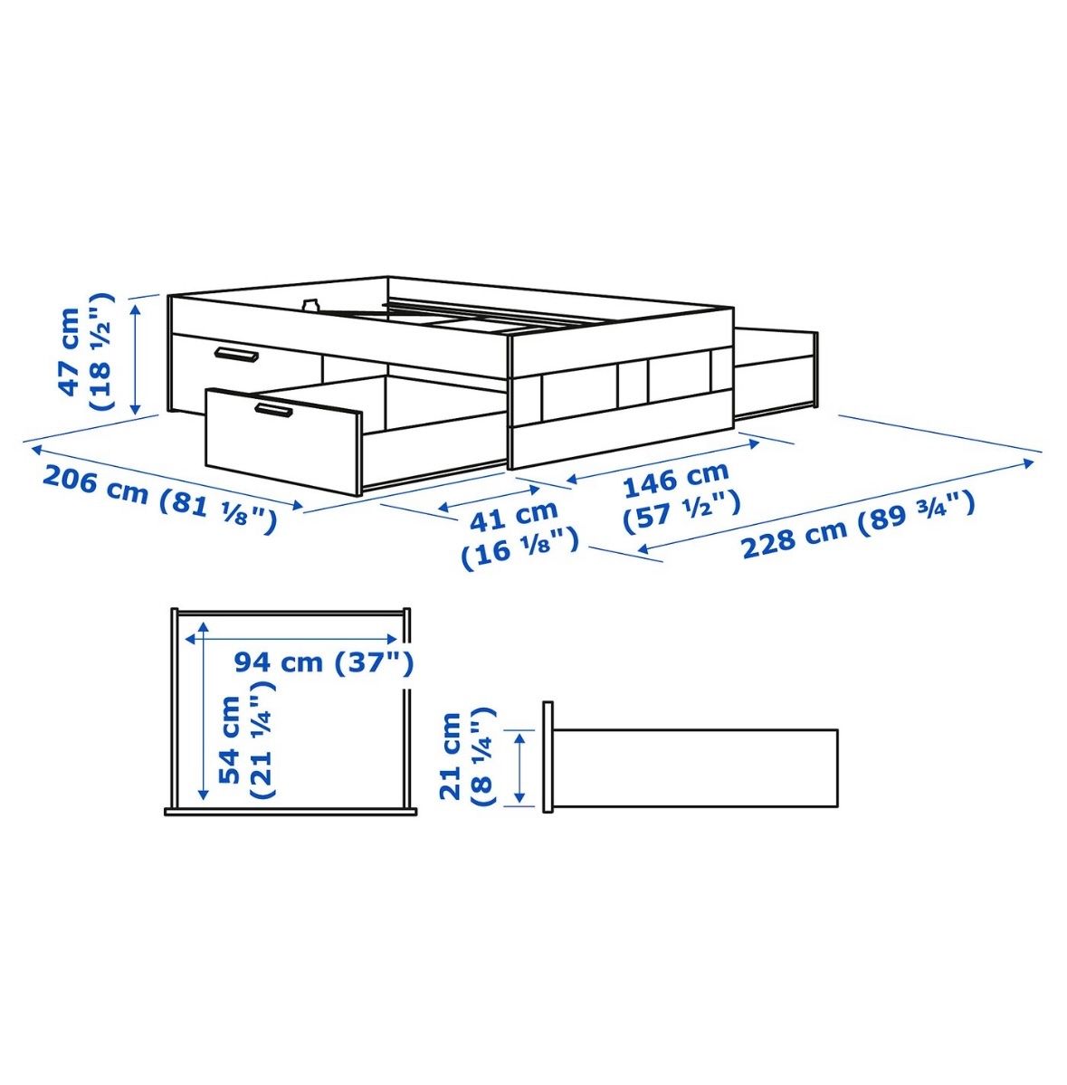 Ikea Letti: Bett mit Lattenrost – Usato da Stäfa venduto da eni_bw55 2