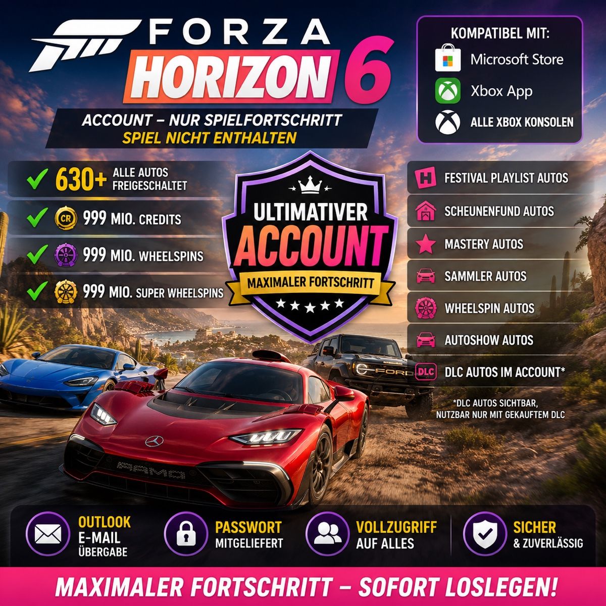 Microsoft Giochi: MAXED OUT Forza Horizon 6 Account – Nuovo (secondo la descrizione) da Wangs venduto da Alili1000