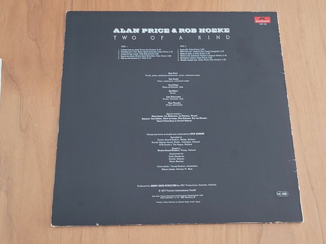 Dischi in vinile: LP  Alan Price and Rob Hoeke – Usato da Martigny venduto da MZ-67 1