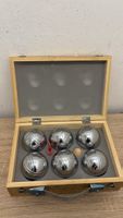 Boccia Kugeln Set 6 Stk. Metall Holzkoffer