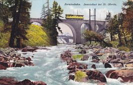 Berninabahn Innviadukt bei St. Moritz 1923