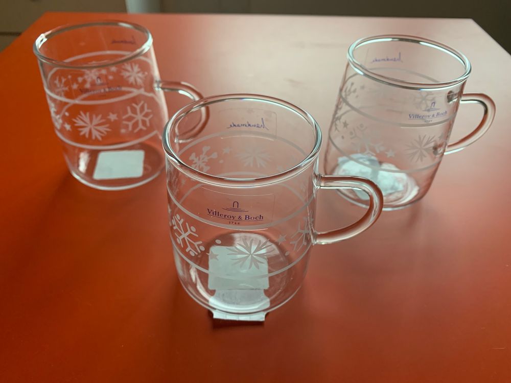 3 Kaffeetassen Mit Sternen-Motiv, 330 Ml, Steingut New Bone – Grau/beige/weiß, Weihnachtsdeko Oder Alltag