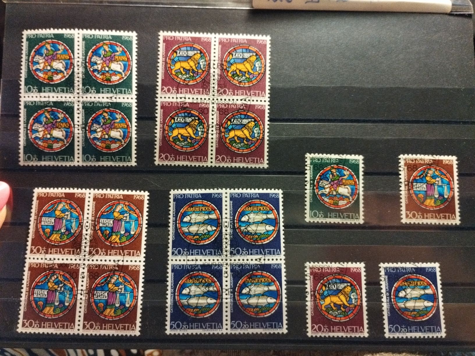  francobolli Pro Patria 1968 quartine e singoli timbrati (Nuovo (secondo ...