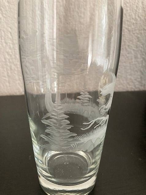 Bicchieri: Wasserglas mit geritzten Motiven – Usato da Ostermundigen venduto da makra48
