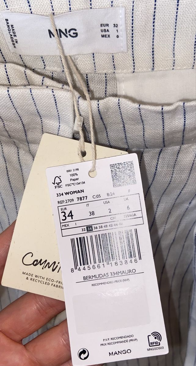 Mango Pantaloni: Shorts rayé blanc et bleu taille 32 NEUF – Nuovo e nell'imballaggio originale da Romainmôtier venduto da jea_n99k 2