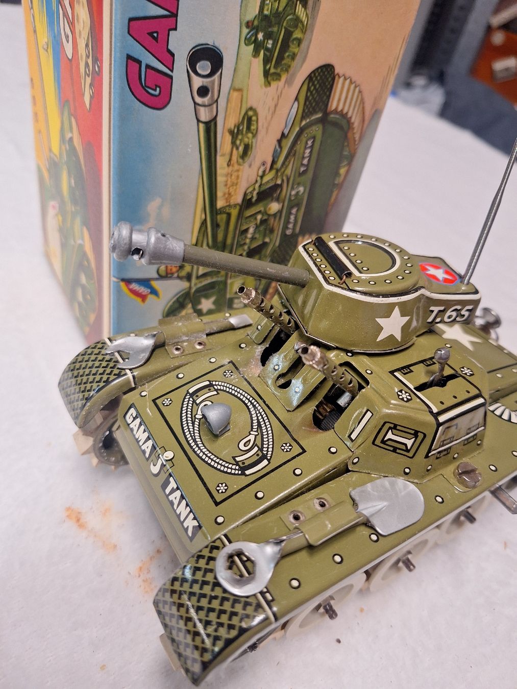 Gama Modellautos: Gama Panzer T.65, Blechspielzeug, mit OVP – Gebraucht aus oberaach von  3