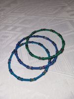 3er Set Armbänder, Draht und Perlen, Durchmesser 5.5 cm