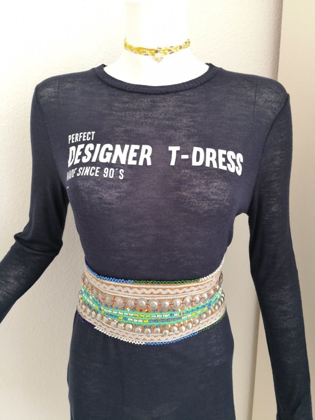 Mango Kleider: 🤩MANGO LANGARM STRICK-PULLOVER-KLEID BLAU&DRUCK & ARMANI P. – Gebraucht aus Olten von Naja-Twins-Twins 5