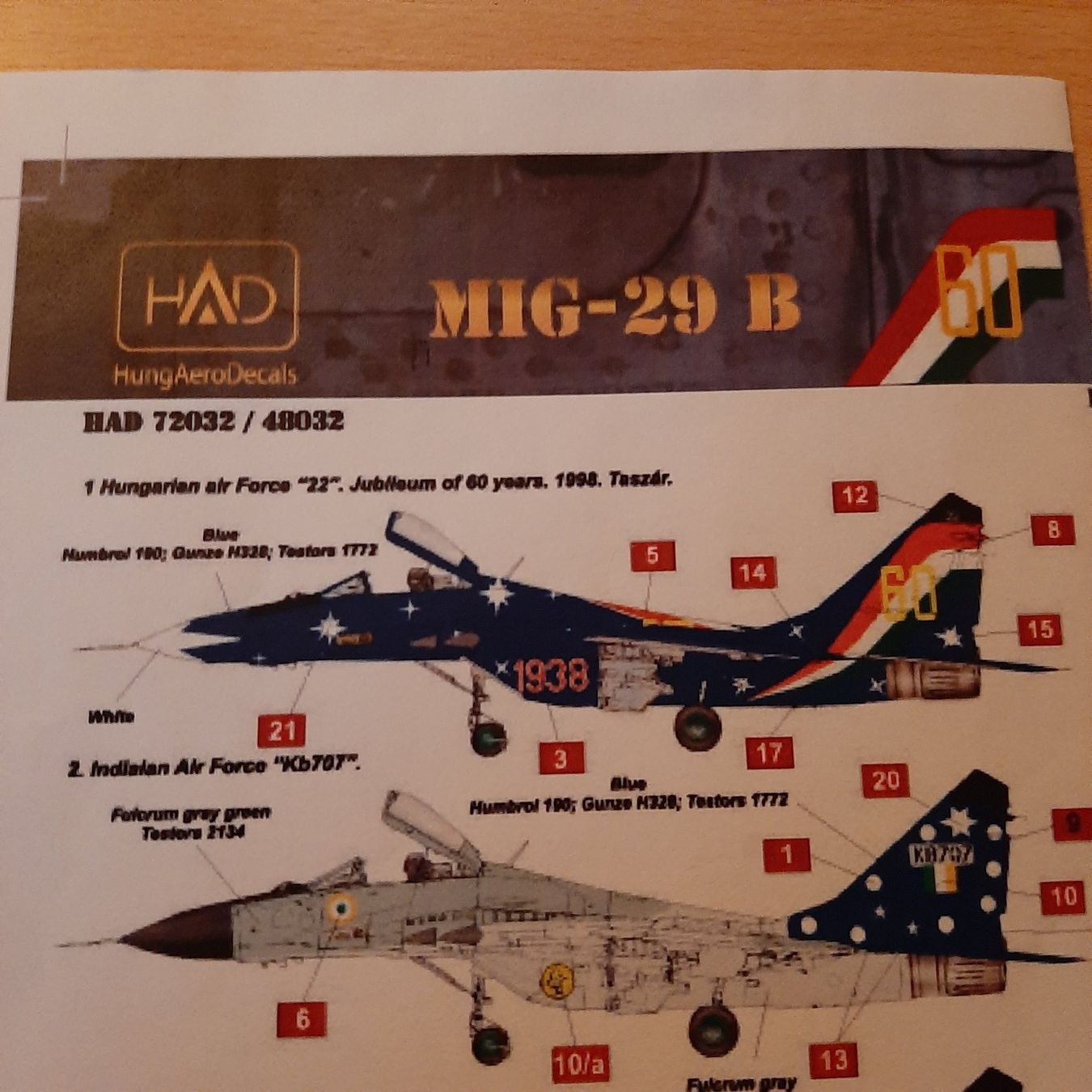 Kit di modellismo & Modellini statici: D 122 ... MIG-29 B ... HAD 72032 ... Decal – Nuovo (secondo la descrizione) da Bonstetten venduto da Benibanny59 1
