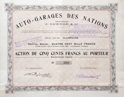 Auto-Garages des Nations SA, Plainpalais - 1920