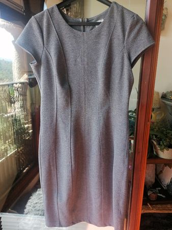 Elegantes H&M Businesskleid Gr. L Bürokleid Etuikleid grau