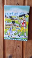 Mini Bauernmalerei Sommer Ziege Madchén Senn Haus *