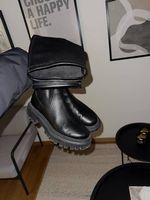Schwarze kniehohe Stiefel (Gr. 39)  guter Zustand