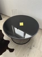Couchtisch Mömax rund schwarz Metall Glas guter Zustand