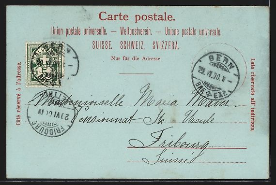 Cartoline postali: Mondschein-AK Bern, Flusspanorama mit Bl – Usato da Berlin venduto da bartko-reher 1
