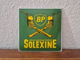 Emailschild BP Solex Solexine Velo Logo Emaille Schild Retro