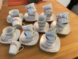 Kaffeetassen Set, 16-teilig, neuwertig, modernes Design