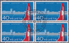 1953 Nr.313 Viererblock mit Ersttags-Stempel BERN Kat: 110.-
