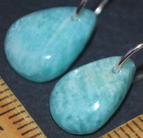 Anhänger Paar mit Loch L-3345 – Grüner Amazonit Cabochon