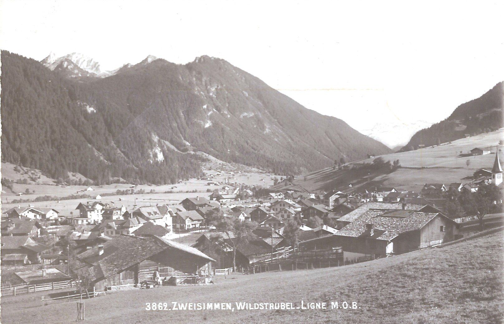 Cartoline postali: Zweisimmen BE / Dorfansicht – Usato da Flums venduto da Guscha1
