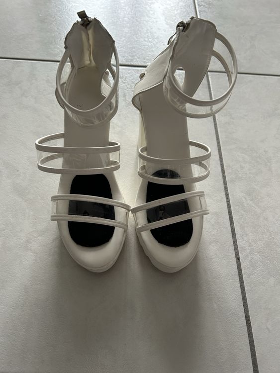 Damen High Heels 26cm Extreme Height - Stiletto Plateausandalen Mit Knöchelriemen