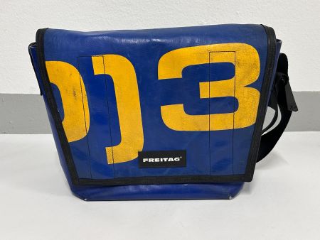 Freitag Messenger Tasche, Modell F12 – Dragnet, blau / gelb