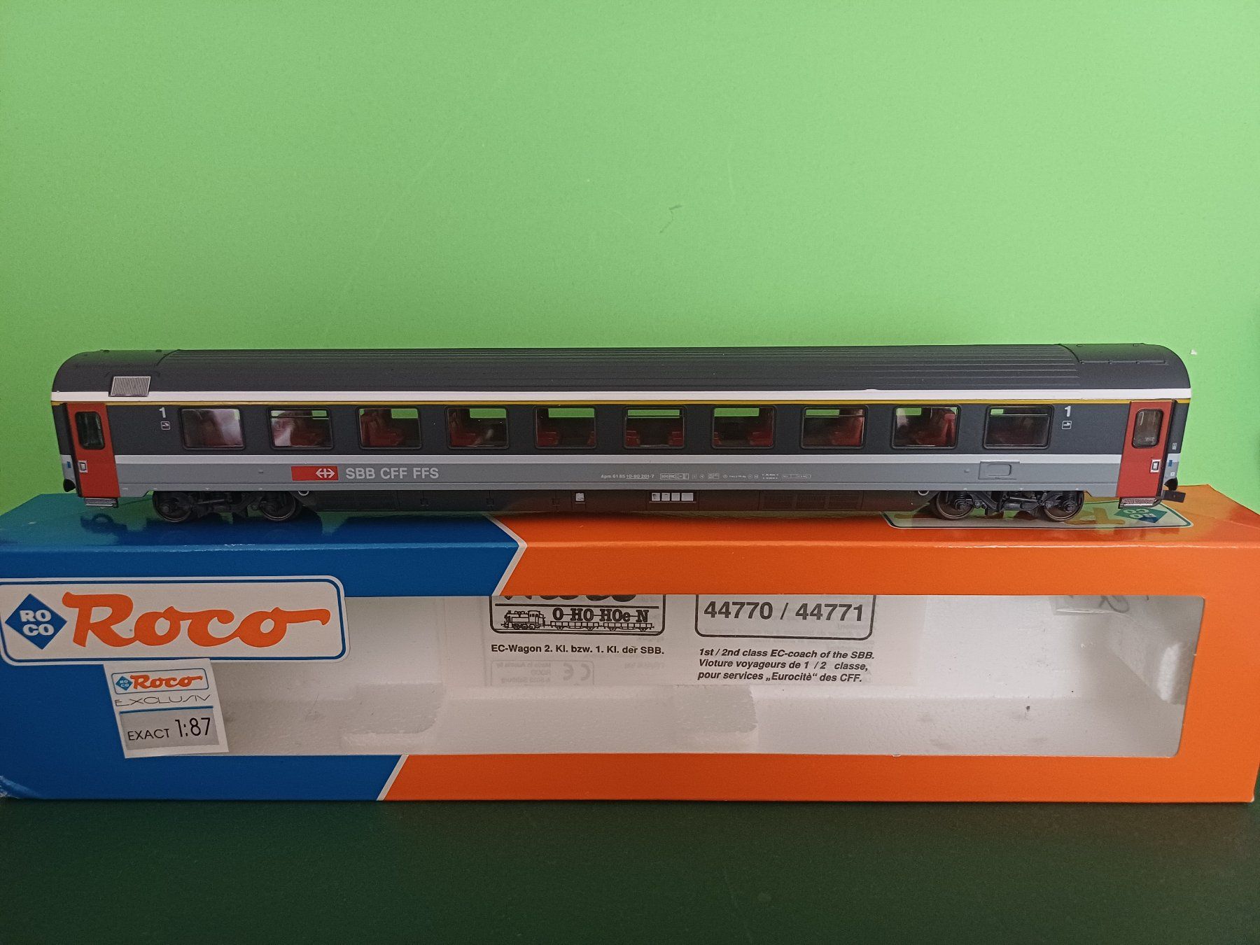 Roco Modellini di ferrovie: Roco EC Schnellzugwagen 1.Klasse der SBB – Usato da Bassersdorf venduto da darki77