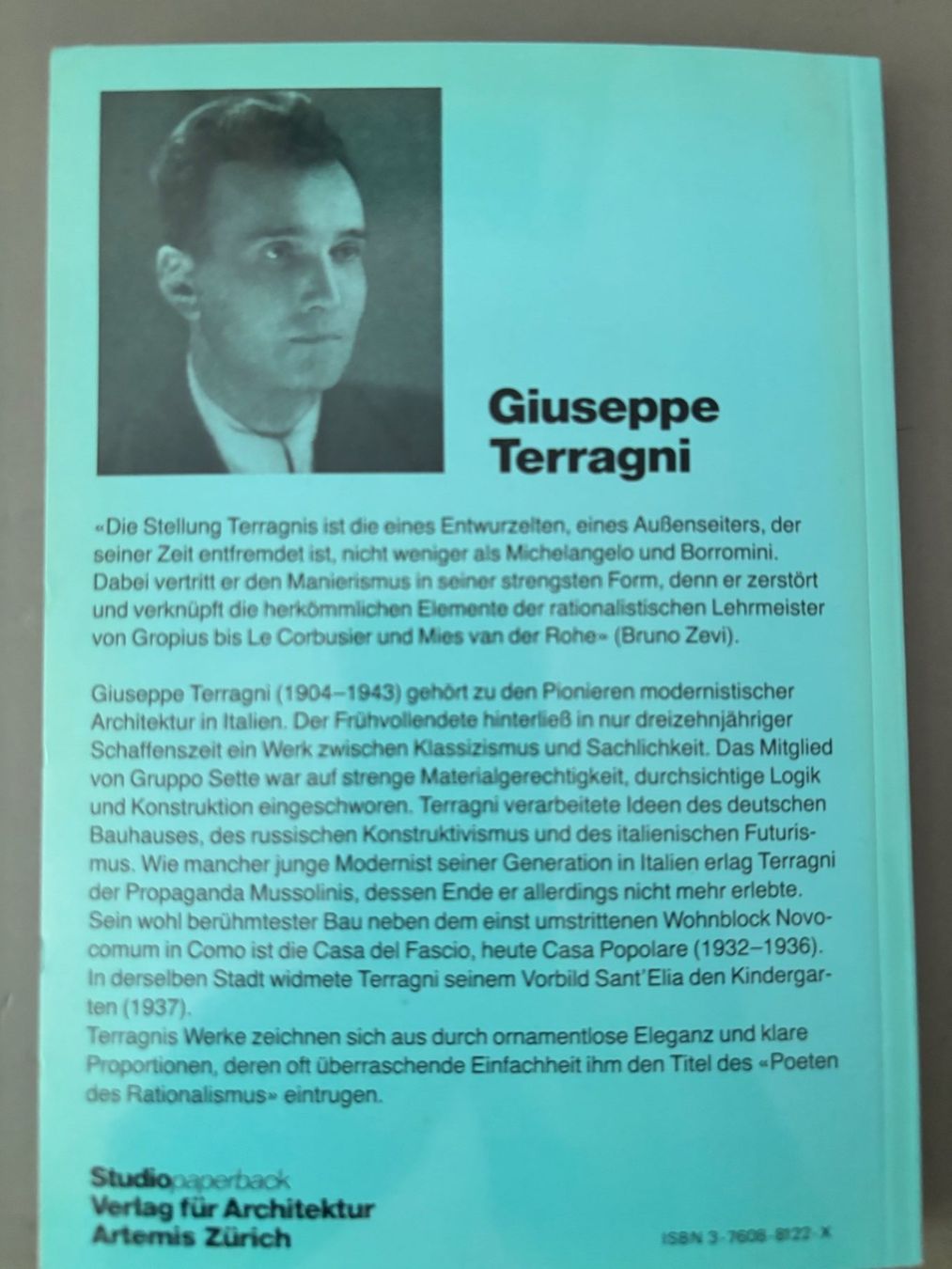 Libri: Giuseppe Terragni Studio paperback von Bruno Zevi – Usato da Winterthur venduto da Fisch0225 1