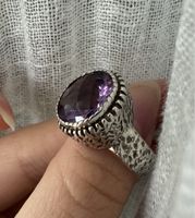 purple amethyst silver ring