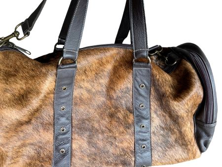 New Custom made fur & leather travel hand bag Unique 👌