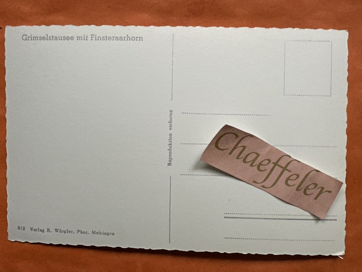 Cartoline postali: Grimselstausee mit Finsteraarhorn, Rarität – Usato da Zürich venduto da Chaeffeler 1