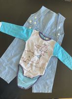 Salopette en jean et body 18 mois
