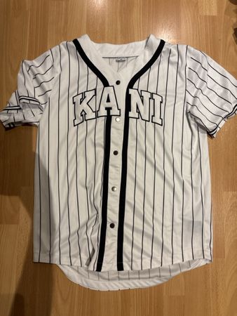 Kani Baseball Jersey, weiss mit Streifen, Grösse L