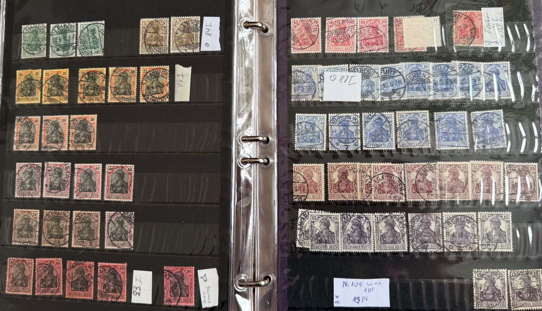 Tutti i francobolli: Deutsches Reich ab 1880er, BRD: Sammlung Farbvarianten – Usato da Oberuzwil venduto da Deafgrischa 5