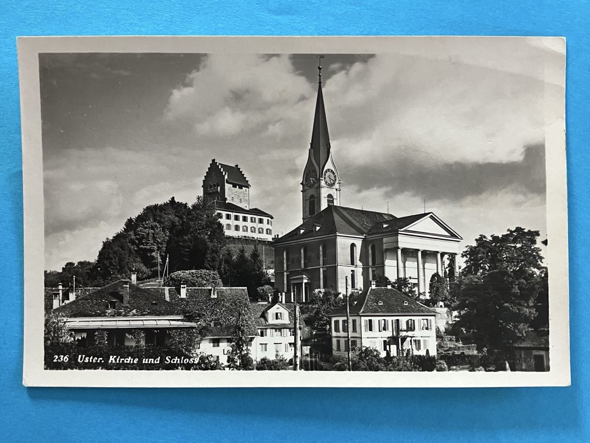 Cartoline postali: Uster - Kirche und Schloss - Original Vintage Ansichtskarte – Usato da Bauma venduto da Baumer71