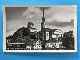 Uster - Kirche und Schloss - Original Vintage Ansichtskarte