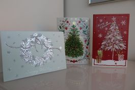 Set: 3 besondere Weihnachtskarten (Doppelkarten/Kuverts)