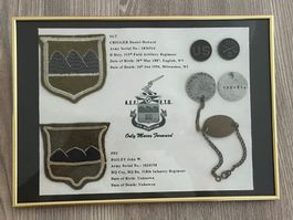 WWI / 1WK US 80th Division Dog tags, Patch, Collar Disc (8)