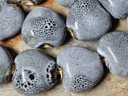 10x 16mm Keramik Herz Zwischen Olive Kette Basteln Perlen