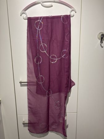 Schal/Foulard violett mit Pailetten