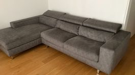 Ecksofa mit Bettfunktion, echter Matratze, Bettkasten