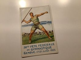 Offiziell. Werbekarte Eidg. TURNFEST 1925 GENF mit Sonder-O