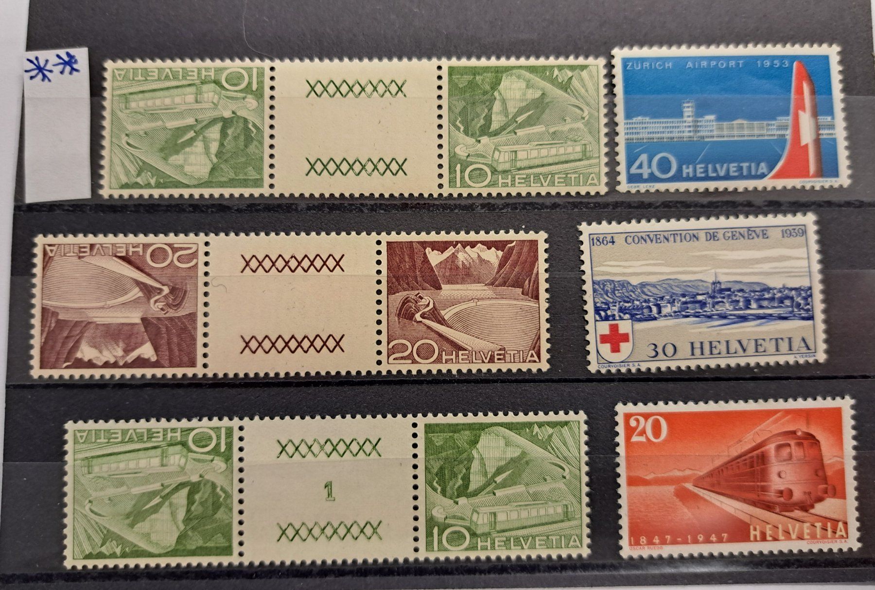 Tutti i francobolli: 10 Stk. CH Briefmarken-Steckkarten, postfrisch etc. – Usato da Münchwilen AG venduto da Nesar 2