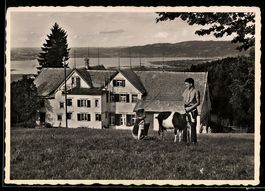 AK Walzenhausen, Gasthaus-Pension Falken, Lachen, Blick auf 