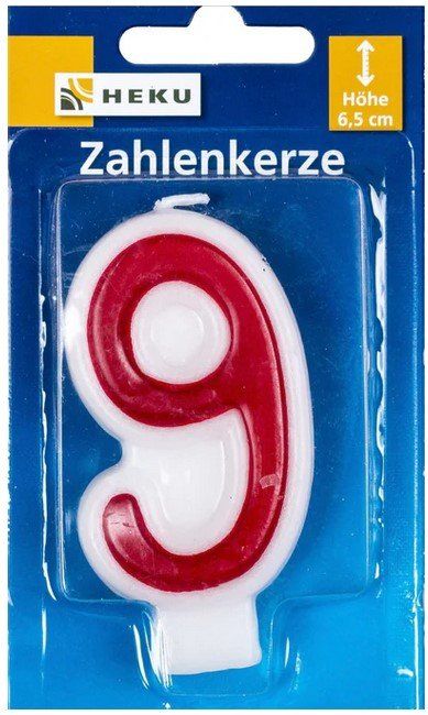 Candele: Zahlenkerze 6.5 cm 9 – Nuovo e nell'imballaggio originale da Oensingen venduto da Liquidations-Shop