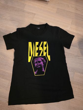 Diesel T-Shirt Gr. S schwarz Print Baumwolle cool