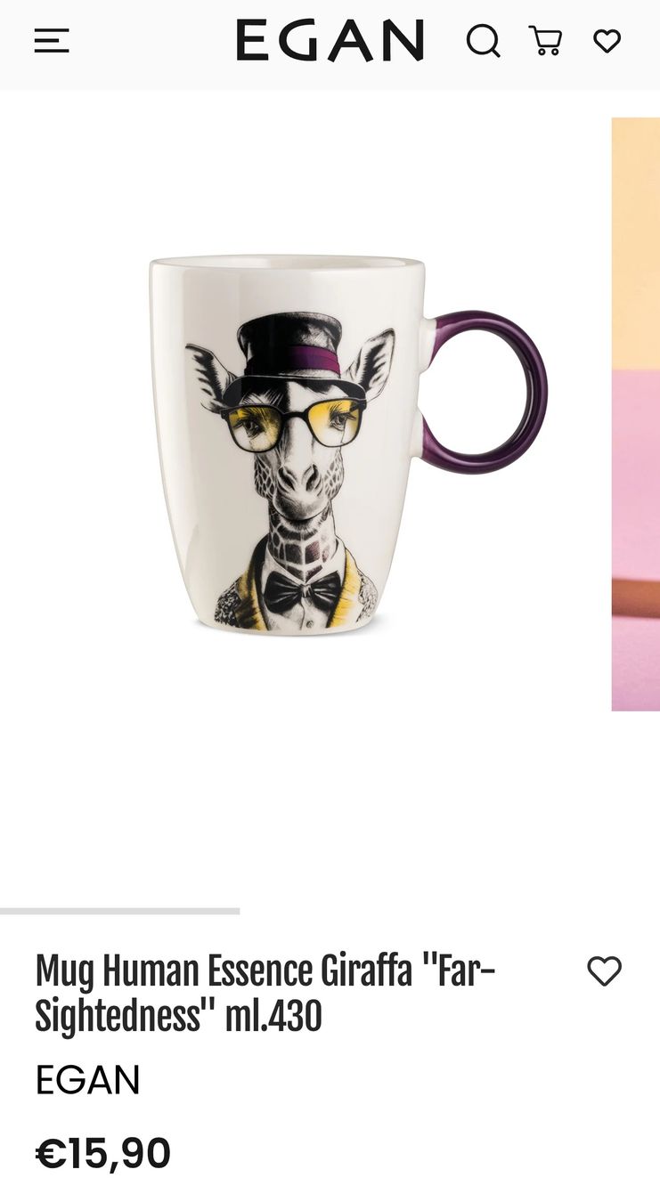Tazze: Mug Human Essence Giraffa "Far- Sightedness" ml.430 – Nuovo e nell'imballaggio originale da Basel venduto da sof_c7z7
