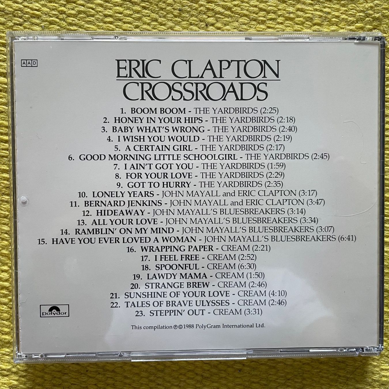 CD: ERIC CLAPTON-CROSSROADS DISC 1 – Usato da Rorschacherberg venduto da CD-Roli 1