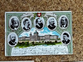 Postkarte Schweizer Bundesrat 1900 + diverse